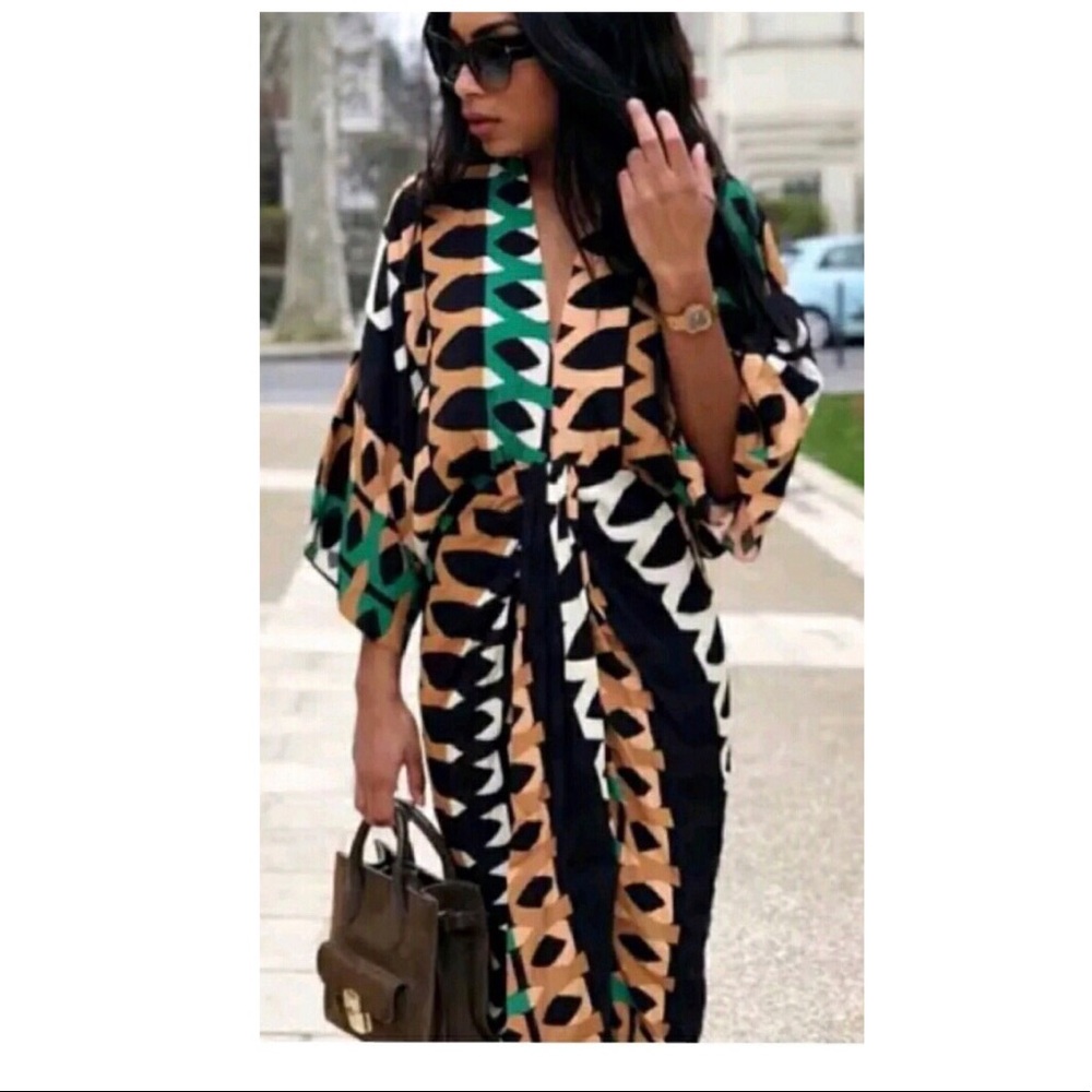 Geo twist front dress
